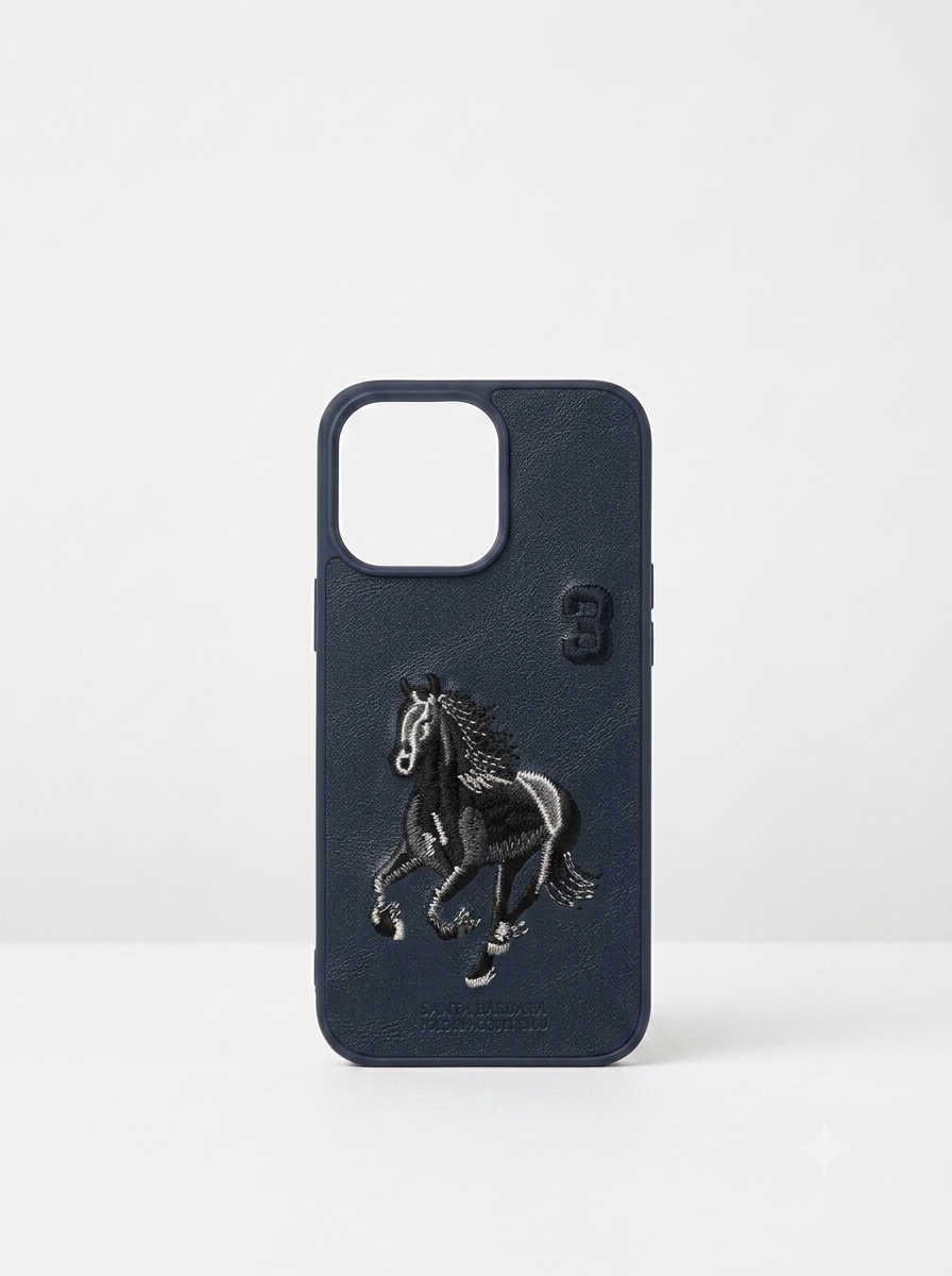 Luxury Monogram Embossed Leather Case – Premium Shockproof Protective Cover